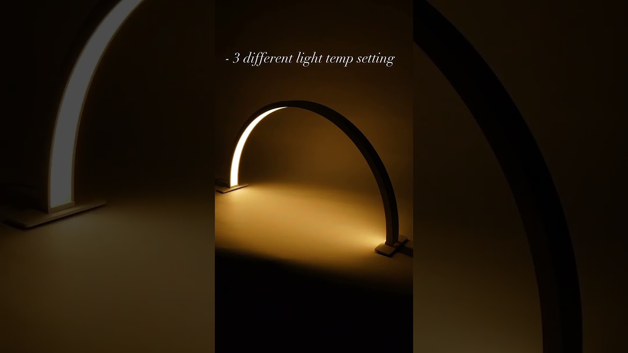 Half Moon Led Nail Desk Lamp – Adjustable Brightness, 3 Color Modes.