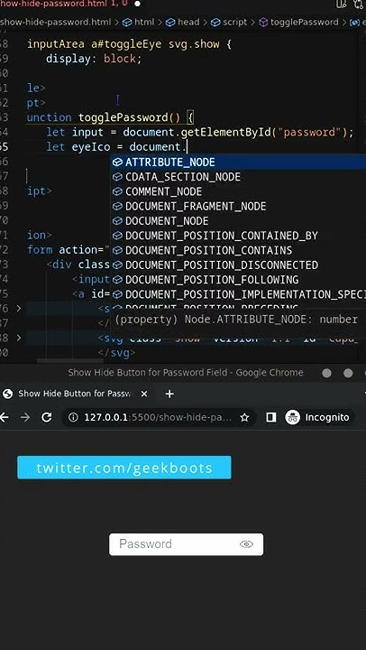 Create a Password Show/Hide Button in HTML, CSS & JavaScript ...