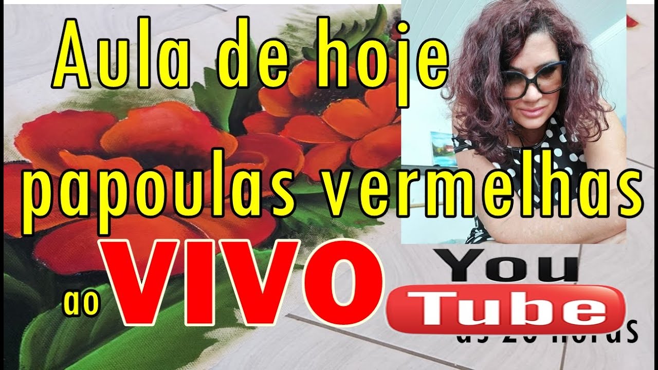 Pintura ao vivo de papaoulas vermelhas