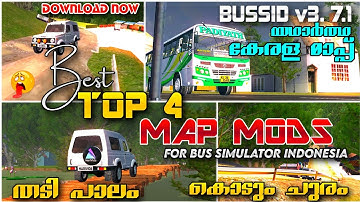 TOP 4 BEST MAP MODS For Bus Simulator Indonesia || BUSSID v3.7.1 || Nikola Gaming || #bussidmapmod
