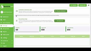 Earnings and Withdrawals on BacklinkCat Publisher Dashboard (Tutorial 5)