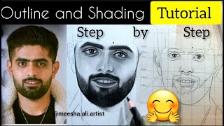 How to draw Pakistani Cricketer BABAR AZAM Step by Step easy || Meesha Ali Artist