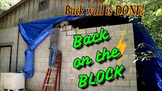 Finishing up the back Block shop wall / Jackhammering the old floor  Car trouble