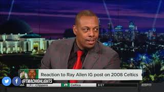 Paul Pierce Reacts To Ray Allen Not Attending His Jersey Retirement | NBA Countdown | Feb 14, 2018