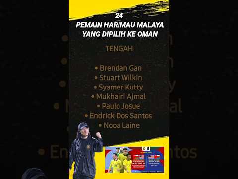 Senarai 24 Pemain Harimau Malaya Yang Dipilih Terbang ke Oman #harimaumalaya #malaysiavsoman