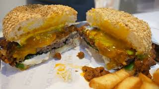 Cheeseburger made by chef, NY culinary  school