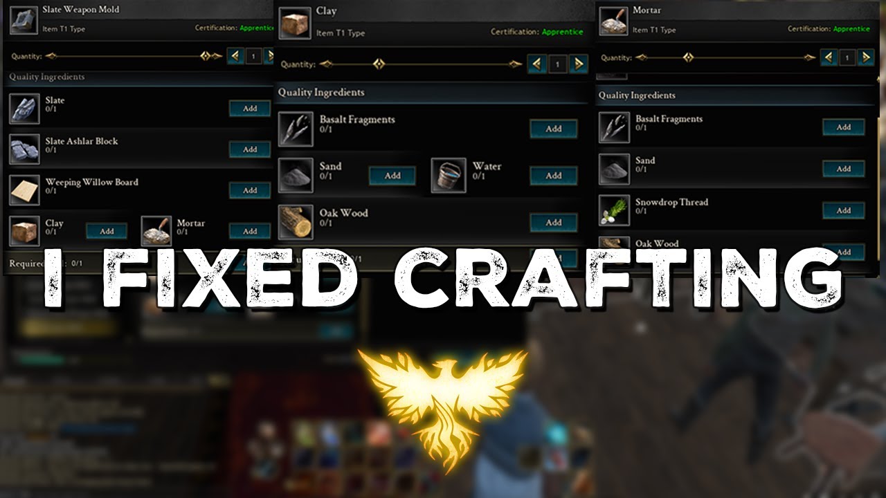 Я исправил систему крафта в Ashes of Creation.
