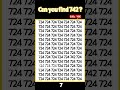 Can you find 742? #shorts #FindTheNumber #FocusTest #CanYouFind #SpotTheNumber #YouFailYouLose
