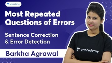 Most Repeated Questions of Errors | Sentence Correction & Error Detection | Barkha Agrawal