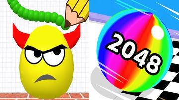 Draw To Smash vs Ball Run 2048 - Satisfying ASMR Gameplay All Levels