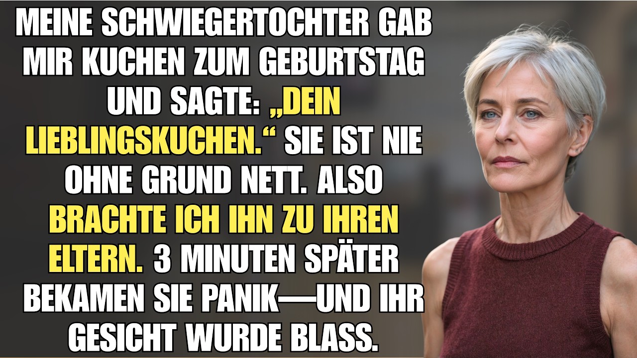 Ich hatte kaum das goldene Band von der weißen Kuchenschachtel gezogen, da klingelte mein Handy. „Hast du den Kuchen schon deinen Eltern gegeben?“, schrie meine Schwiegertochter panisch ins...