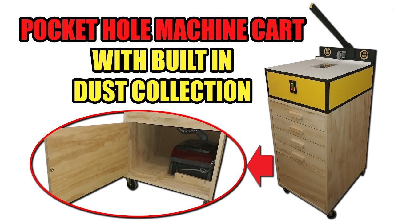 Pocket Hole Machine Cart with Built in Dust Collection