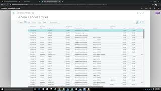 Microsoft Dynamics Business Central- View General Ledger History