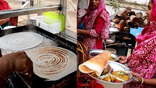 Amazing HardWorking 3 lady Selling Masala Dosa-Delicious Food Dosa Recipe Tk 50 Cheapest Street Food