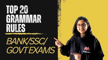 Top 20 Grammar Rules for Bank/SSC/Defence/Govt Exams| English by Anwesha
