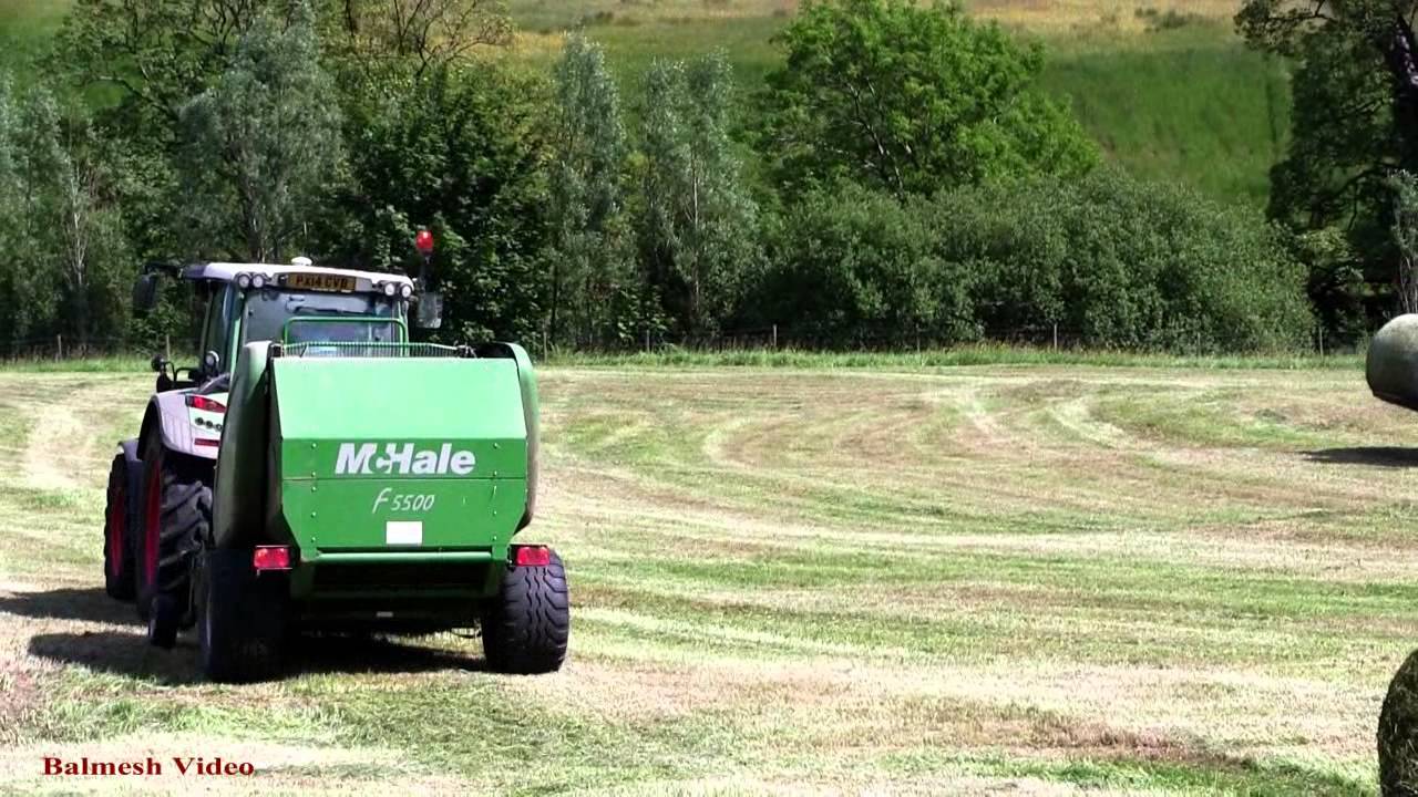 Fell Silage - Baling with McHale and Fendt.