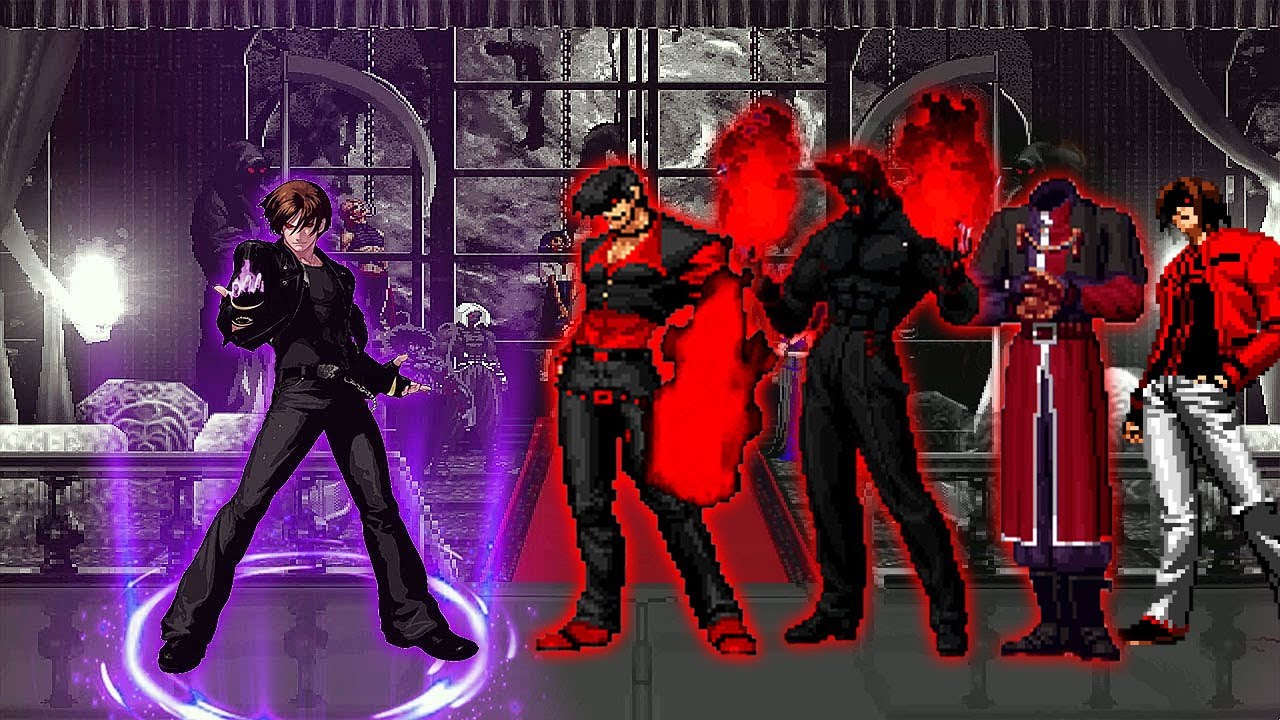 [Mugen KOF] Orochi Element Kyo Vs Red Valmer Rugal Team - YouTube