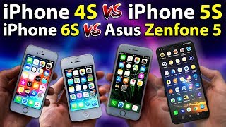 Практическое сравнение iPhone 4S, 5S, 6S и Asus Zenfone 5. Прогресс у айфонов. Андроид или iOS