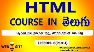HTML Tutorials for beginners in Telugu-06 | Html Hyperlinks Tutorial | How to use hyperlinks Telugu