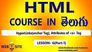 HTML Tutorials for beginners in Telugu-06 | Html Hyperlinks Tutorial | How to use hyperlinks Telugu