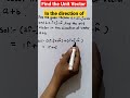Find the Unit Vector #maths #class12th #vectoralgebra #maheshsiracademy #shorts #reels