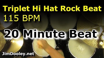 20 Minute Drum Loop - Triplet Hi Hat Rock 115 BPM