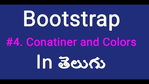 Bootstrap Container and Colors in Telugu by UI Point