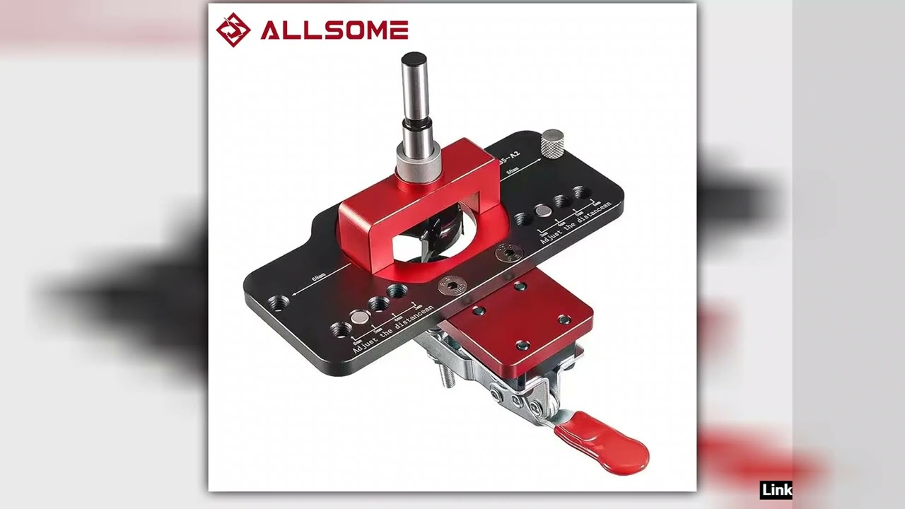 Allsome 35mm Concealed Hinge Jig Kit Woodworking Hole Drilling Guide LocatorAluminum Alloy Hole Ope