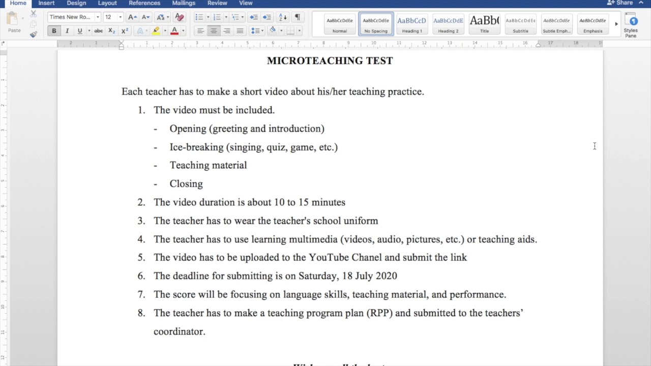 MICRO-TEACHING TEST FOR AL AZHAR