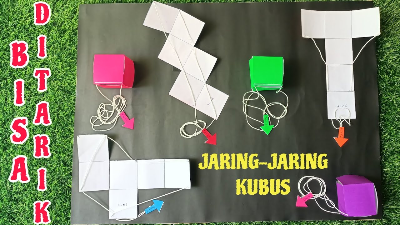 Cara Membuat Jaring-jaring Kubus yang bisa ditarik || Jaring-jaring Kubus ditarik