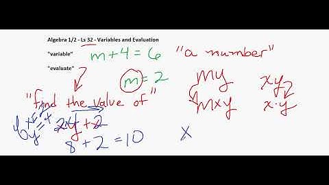 Algebra 1/2 - Ls  32 - Variables & Evaluation