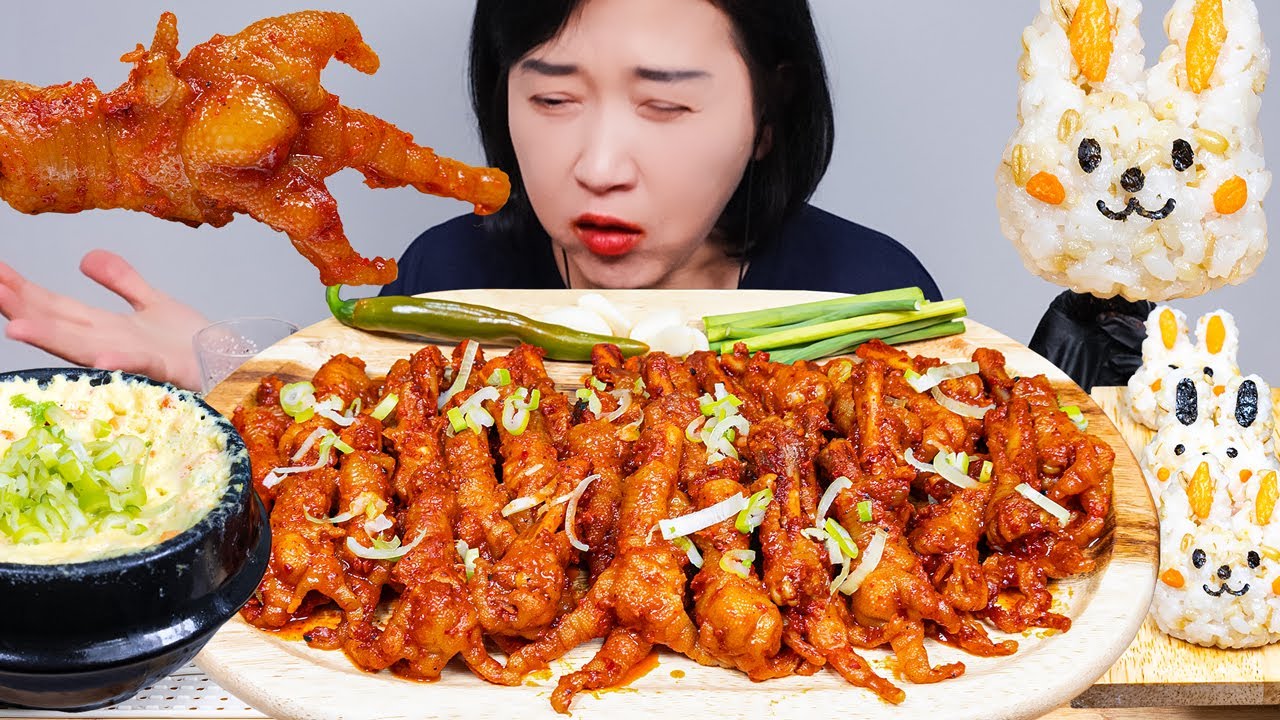 Острые и острые куриные ножки, яйца на пару с сыром АСМР МУКБАНГ EATING SOUNDS