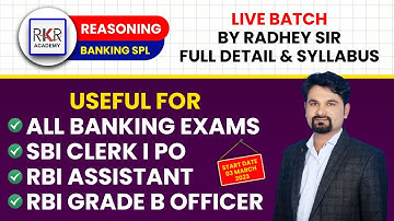 New Live Batch - Banking Special I Reasoning I By Radhey Sir