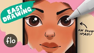 You Can Draw This FACE in PROCREATE - Beginner Tutorial with free Procreate brushes screenshot 5