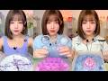 Purple Crumb Cake Crystal Jelly Cups and Flower Ice Dessert Mukbang