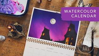 Details Let's Paint a Calendar Using Watercolors | October Watercolor Calendar Spread News