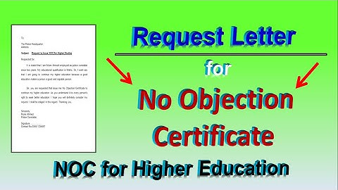 Application for No Object Certificate | NOC request letter for higher education