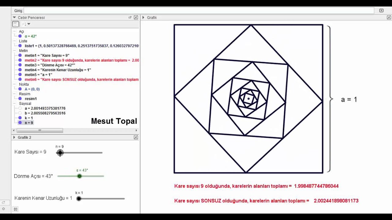 Geogebra Dersleri Turkce Bir Seri Sorusu Icin Etkinlik Calismasi