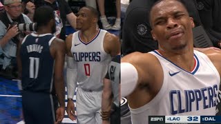 RUSSELL WESTBROOK GETS CHIRPY \& GOES BACK-FORTH AT MAVS FANS  AFTER TECHS CALLED!