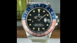 1971 Vintage Rolex GMT Master 1675 Mk2 Dial Pinkish Fat Font Bezel 1971 Vintage Rolex GMT Master 1675 Mk2 Dial Pinkish Fat Font Bezel