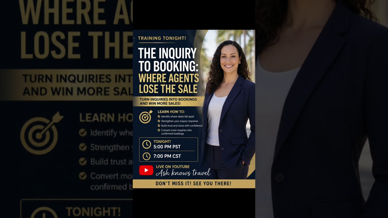 🚨 GOING LIVE TONIGHT! 🚨The Inquiry to Booking: Where Agents Lose the Sale