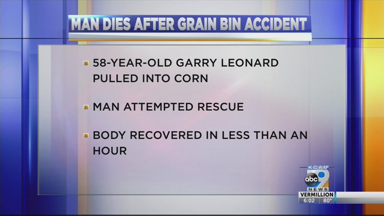Lake View man killed after being trapped in grain bin - YouTube