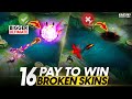 16 broken skins that buffs your hero  pay to win  mobile legends