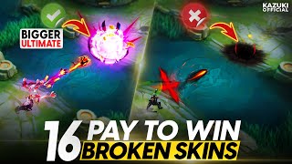 16 BROKEN SKINS THAT BUFFS YOUR HERO | PAY TO WIN | MOBILE LEGENDS screenshot 1