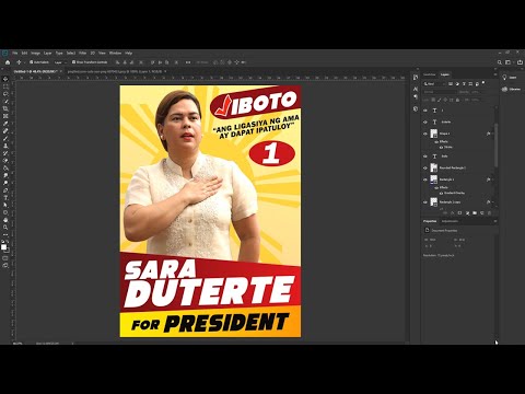 How to Layout Campaign Poster Sara Duterte Temp | Free PSD File | MiingTv