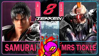 Tekken 8 Samurai (JIN) VS Mrs Tickle (JACK-8)🥊 鉄拳8🥊4K 60ᶠᵖˢ🥊T8🥊TK8 #tekken