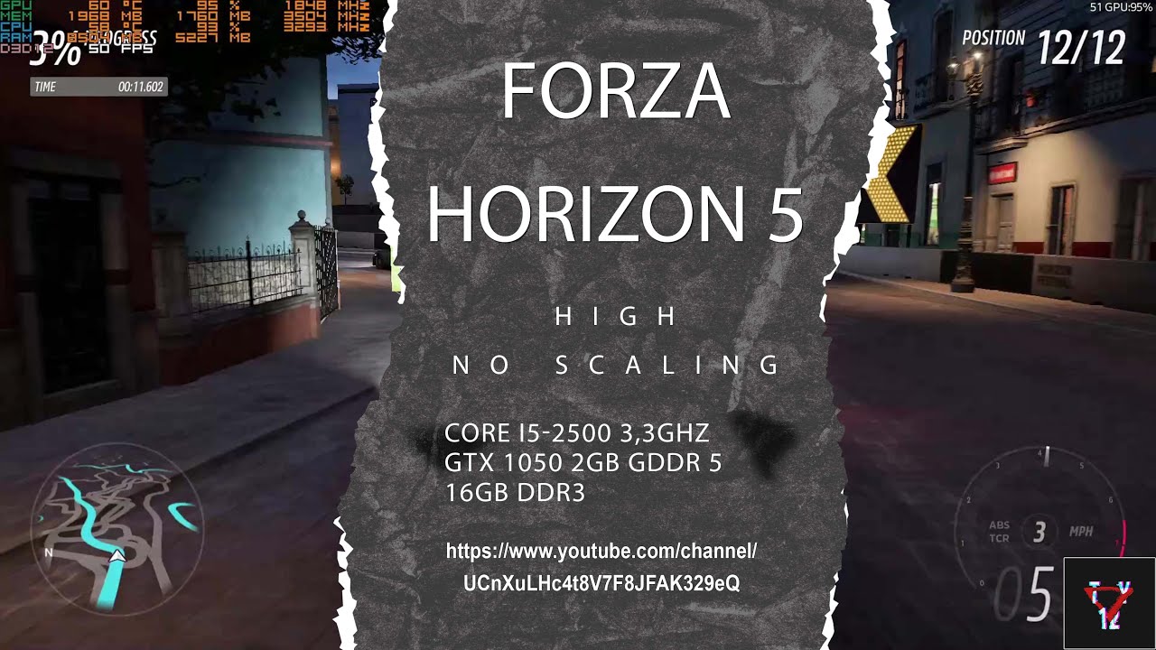 CORE I5 2500 GTX 1050 2GB GAMEPLAY | FORZA HORIZON 5 HIGH NO SCALING