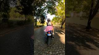 A girl rides a bike in a pink skirt 🔥🏍️ A girl rides a bike in a pink skirt 🔥🏍️