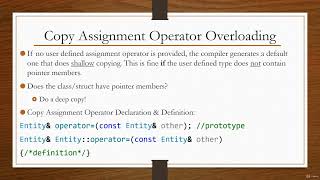 7  Copy Assignment Operator Overloading