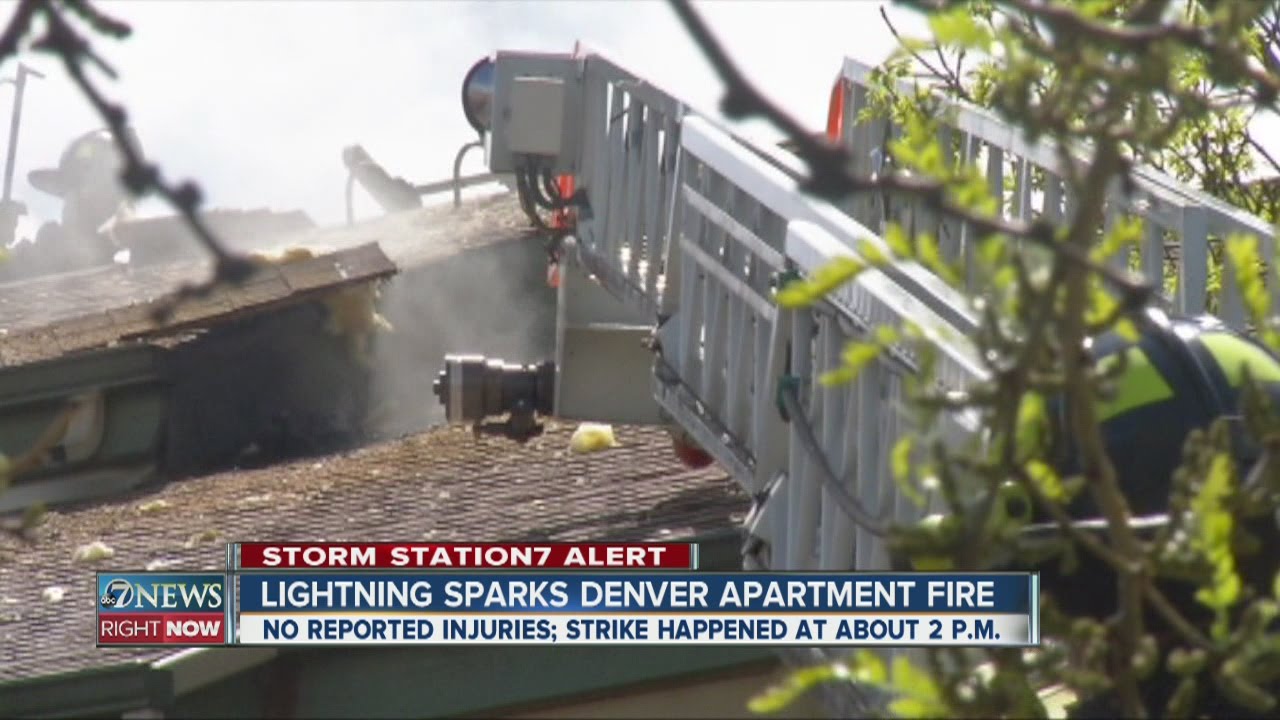 Lightning strike causes apartment fire in Denver